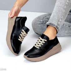 Кросівки жіночі натуральна шкіра чорні 37р