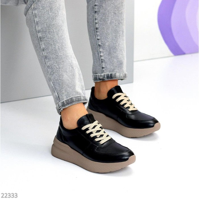 Кросівки жіночі натуральна шкіра чорні 37р