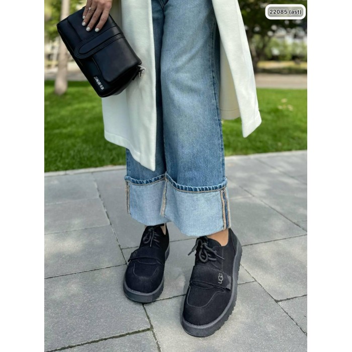 Туфлі жіночі з натуральної замши чорні демі 39,40р