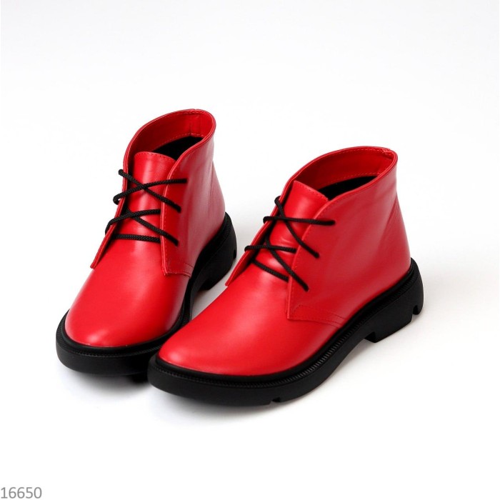 Черевики жіночі натуральна шкіра червоні демі 36р