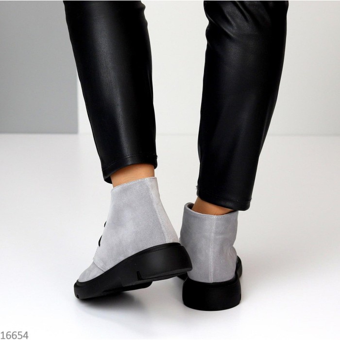 Черевики жіночі натуральна замша сірі демі 36,37.38,40р