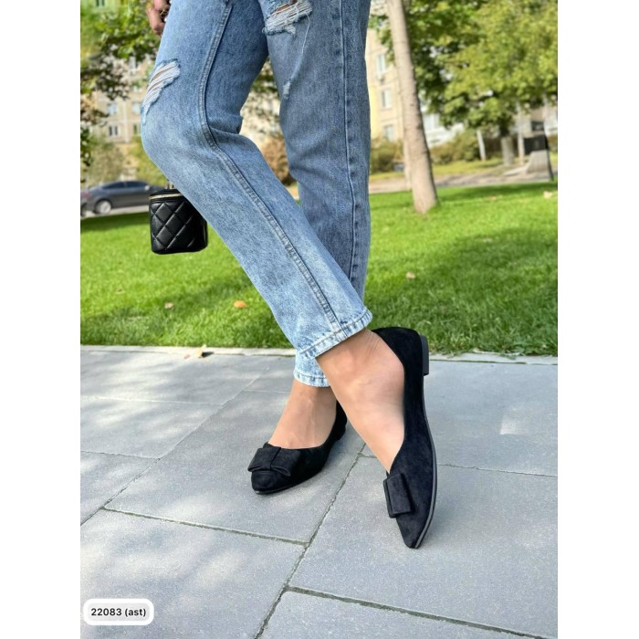 Балеткі жіночі чорний екозамша 36,39р