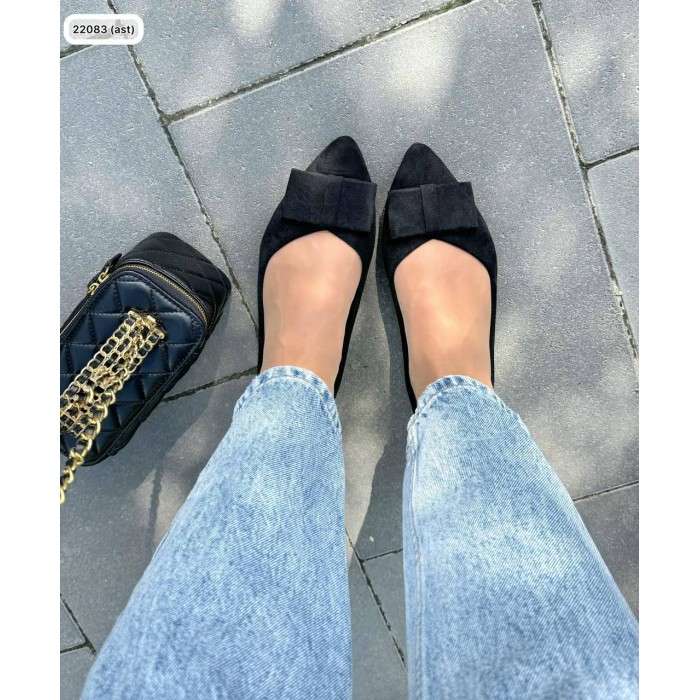 Балеткі жіночі чорний екозамша 36,39р