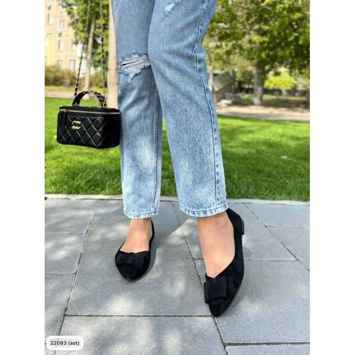 Балеткі жіночі чорний екозамша 36,39р