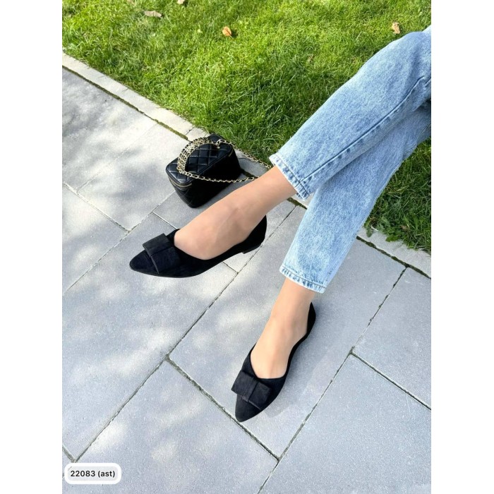 Балеткі жіночі чорний екозамша 36,39р