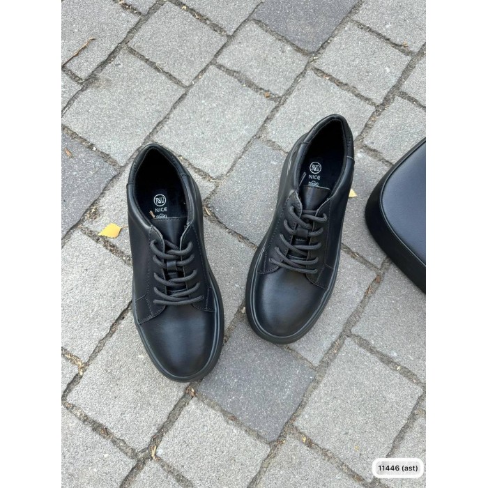 Кеди жіночі зима/дем натуральна шкіра колір Чорні 41р