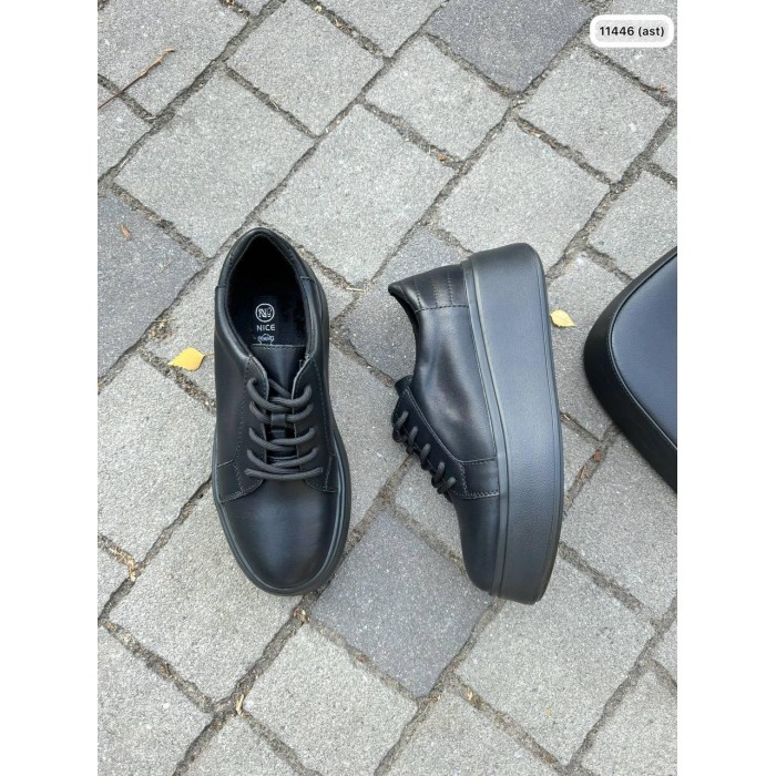 Кеди жіночі зима/дем натуральна шкіра колір Чорні 41р