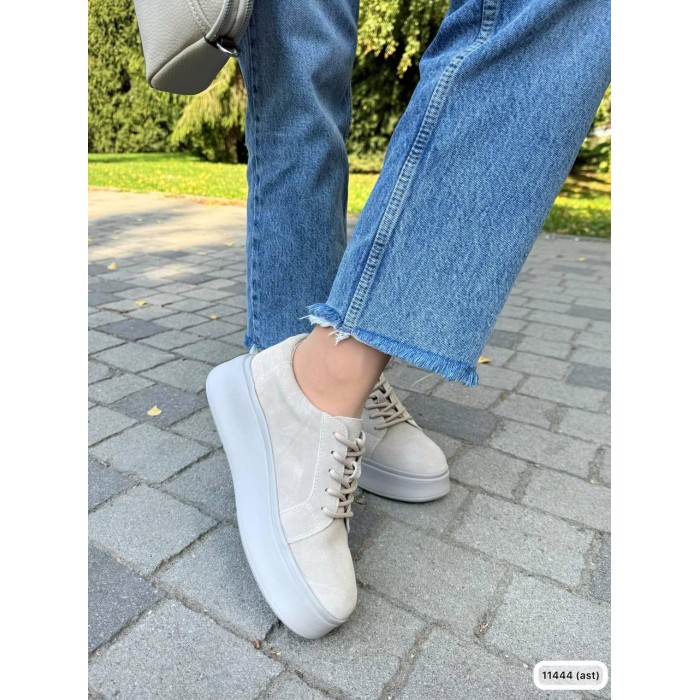 Кеди жіночі зима/демі натуральна замша бежеві 37р