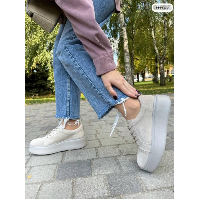 Кеди жіночі зима/демі натуральна замша бежеві 37р