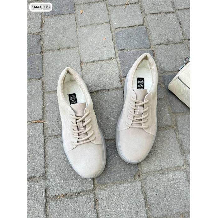 Кеди жіночі зима/демі натуральна замша бежеві 37р