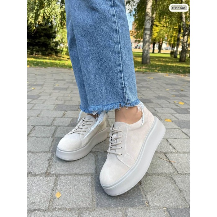 Кеди жіночі зима/демі натуральна замша бежеві 37р