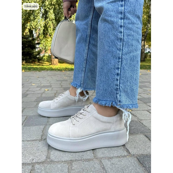 Кеди жіночі зима/демі натуральна замша бежеві 37р