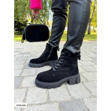 Черевики жіночі з хутром натуральна замша зима Чорні  36р