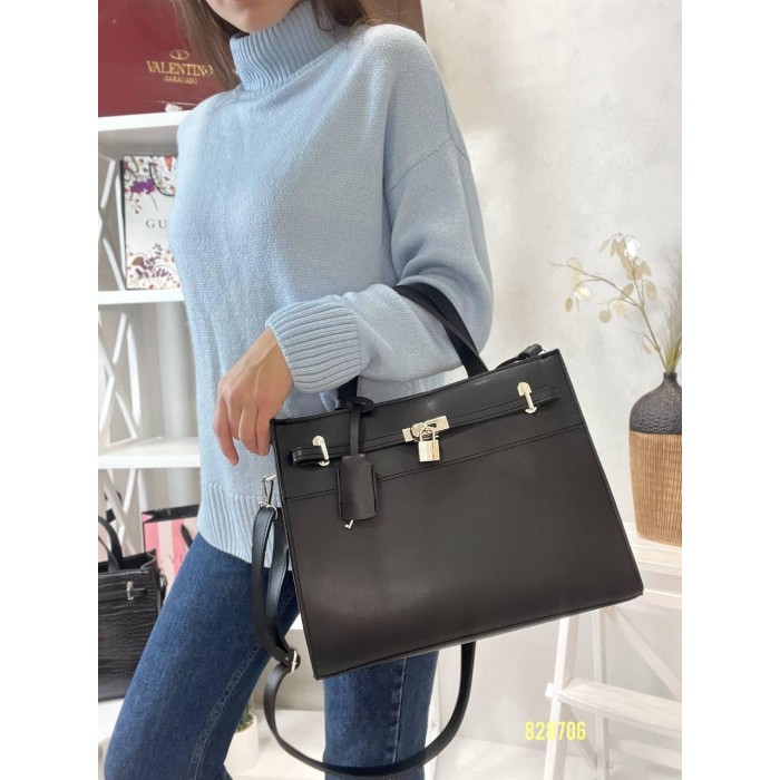 Сумка жіноча 2 відділення екошкіра Чорна,Чорна рептилія,Беж