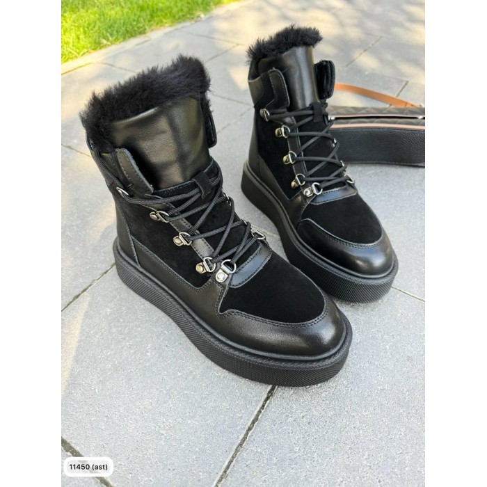 Черевики жіночі утеплені натуральна замша чорні 39,40р