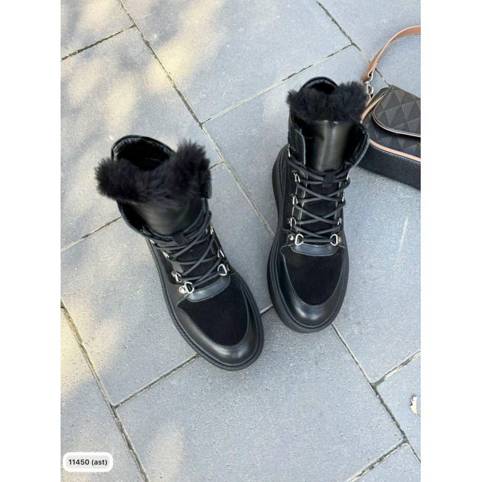 Черевики жіночі утеплені натуральна замша чорні 39,40р