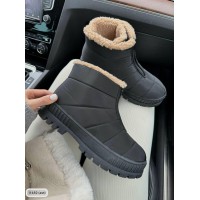 Дутики жіночі водовідштовхувальна плащівка чорні зима 36р