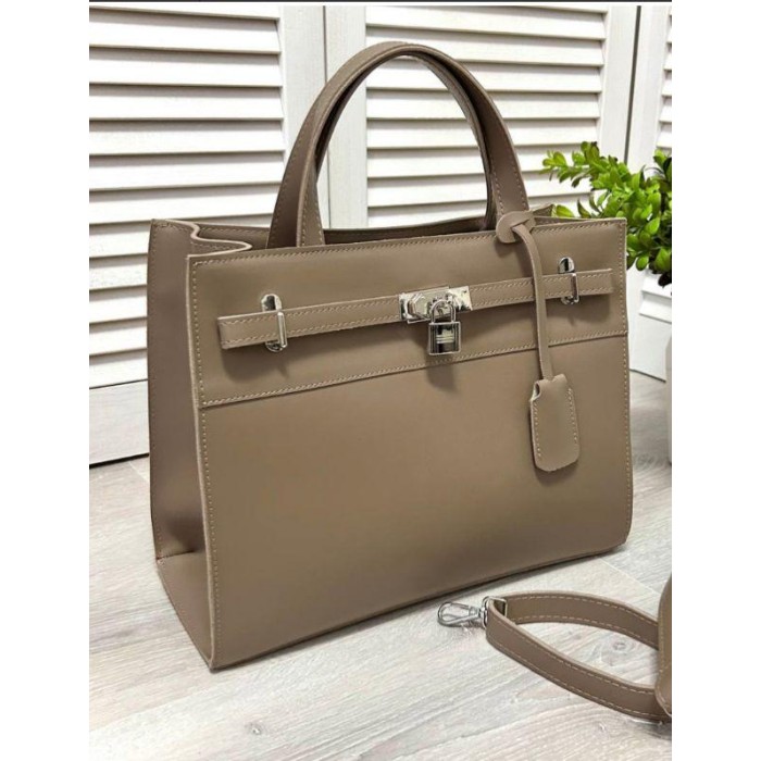 Сумка жіноча 2 відділення екошкіра Чорна,Чорна рептилія,Беж