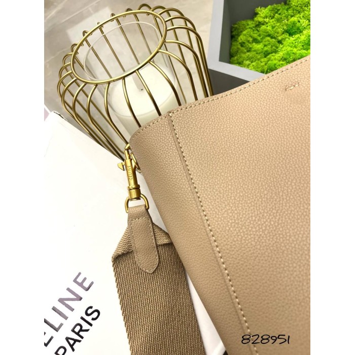 Сумка мішечок жіноча 2/1 з натуральної шкіри капучино