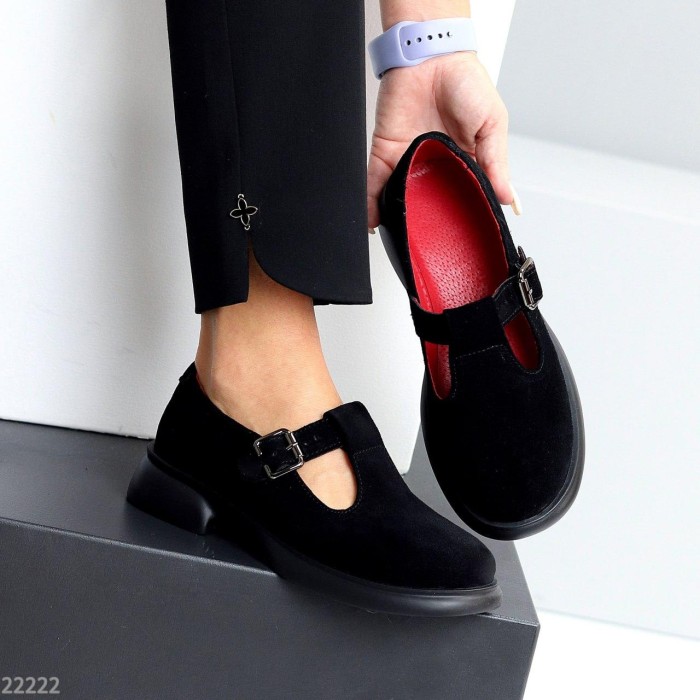 Туфлі жіночі натуральна замша чорні 38,41р