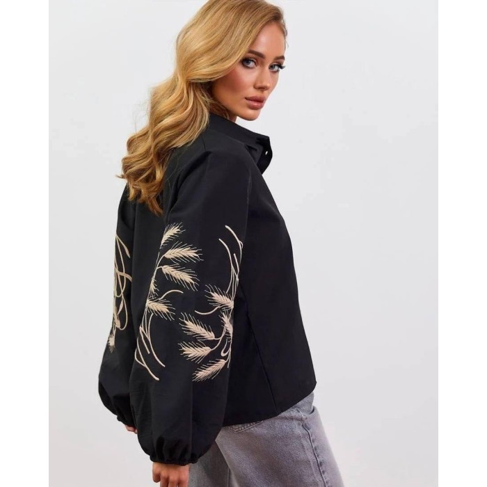 Вишиванка жіноча чорна бавовна Туреччина  S M L