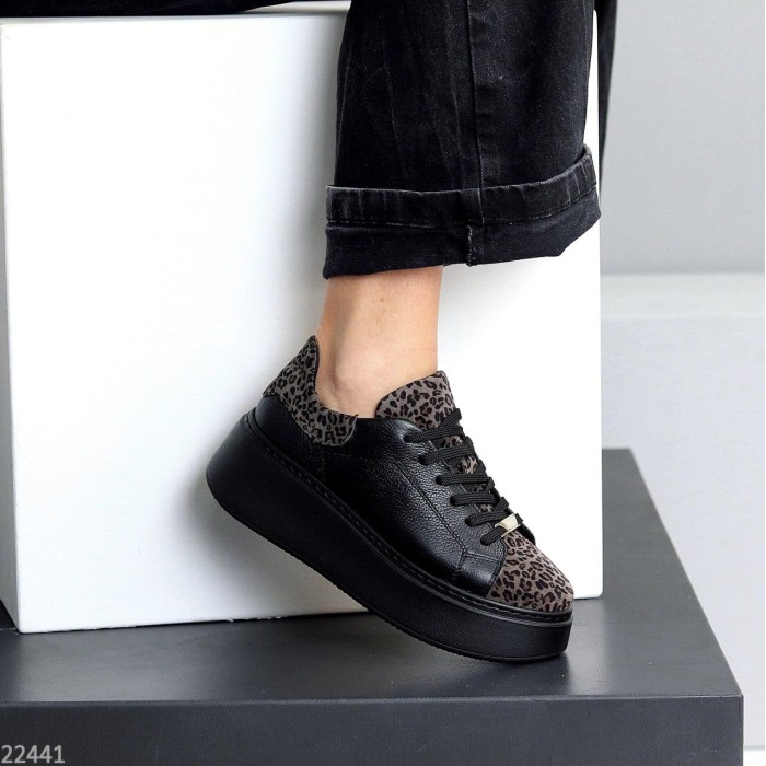 Кросівки жіночі натуральна шкіра/замша чорні 37р