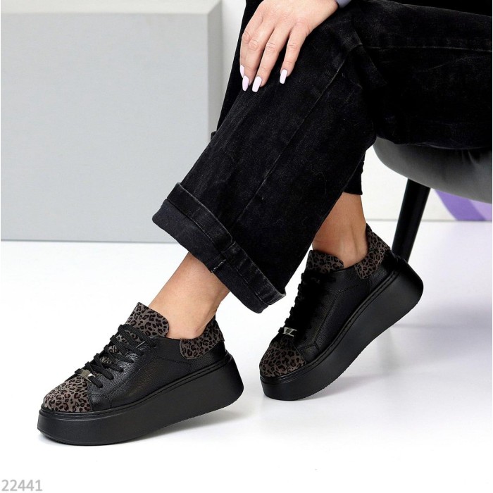 Кросівки жіночі натуральна шкіра/замша чорні 37р