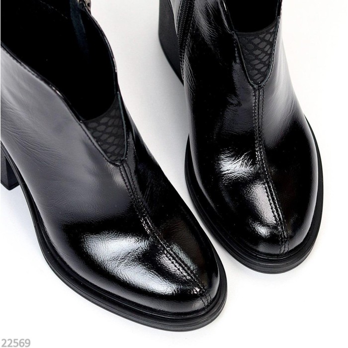 Ботильйони жіночі з натуральної шкіри коліри чорний демі 36,37р