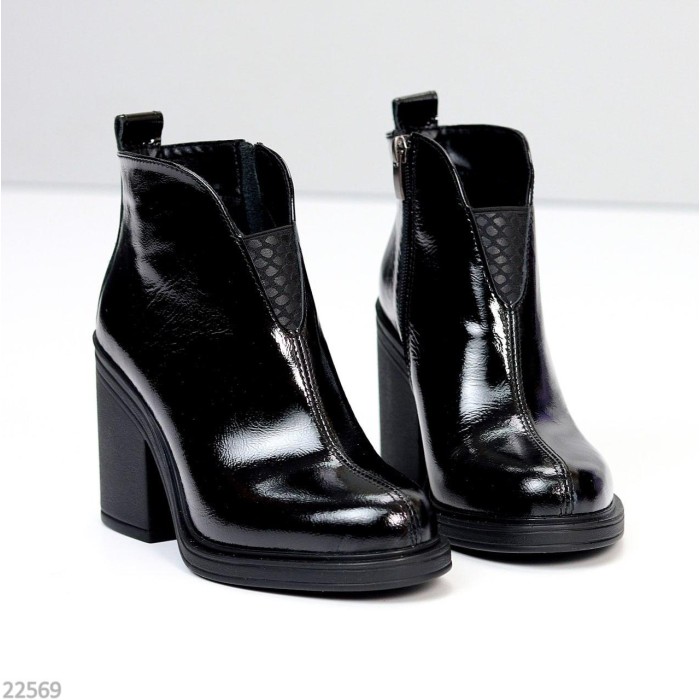 Ботильйони жіночі з натуральної шкіри коліри чорний демі 36,37р