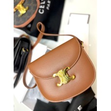 Сумка жіноча Селін полу кругла натуральна шкіра Кемел