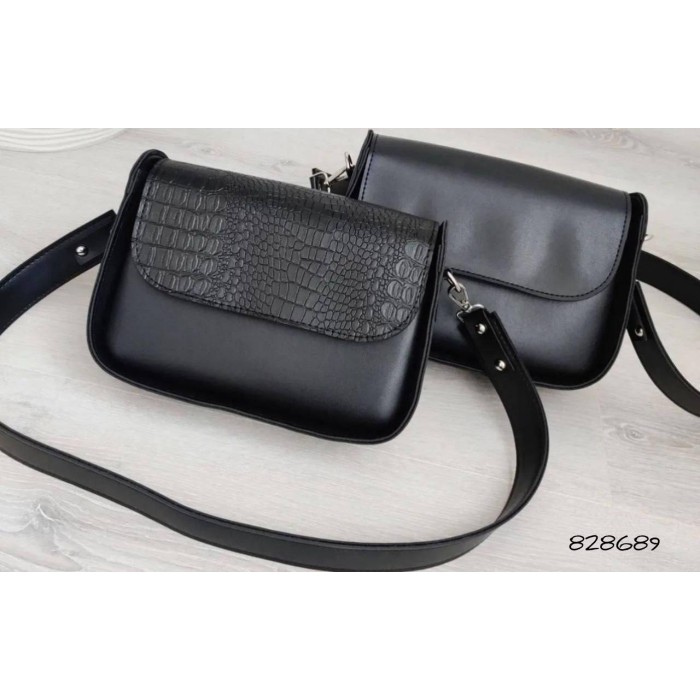 Сумка жіноча з екошкіри люкс колір: Чорний, Беж, Білий, Чорний рептилія