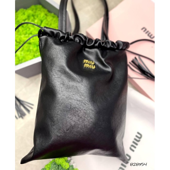 Сумка жіноча мішечок натуральна шкіра Чорна