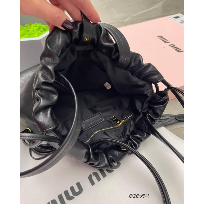 Сумка жіноча мішечок натуральна шкіра Чорна