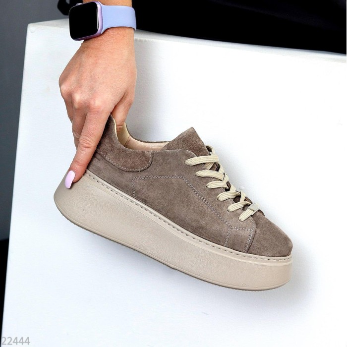 Кросівки жіночі натуральна замша колір-бежевий 40р