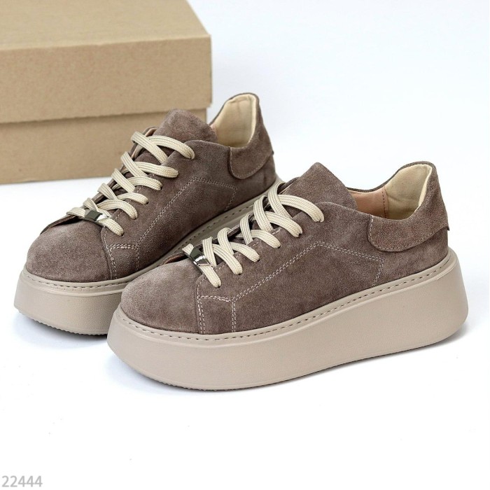 Кросівки жіночі натуральна замша колір-бежевий 40р