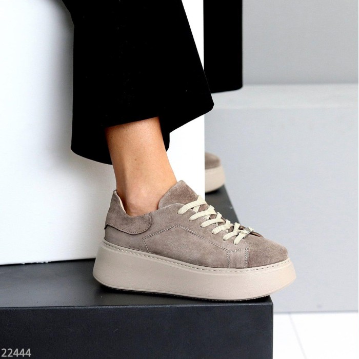 Кросівки жіночі натуральна замша колір-бежевий 40р