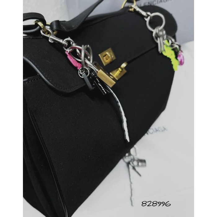 Сумка жіноча з натуральної замші/ шкіри комбінована Чорна