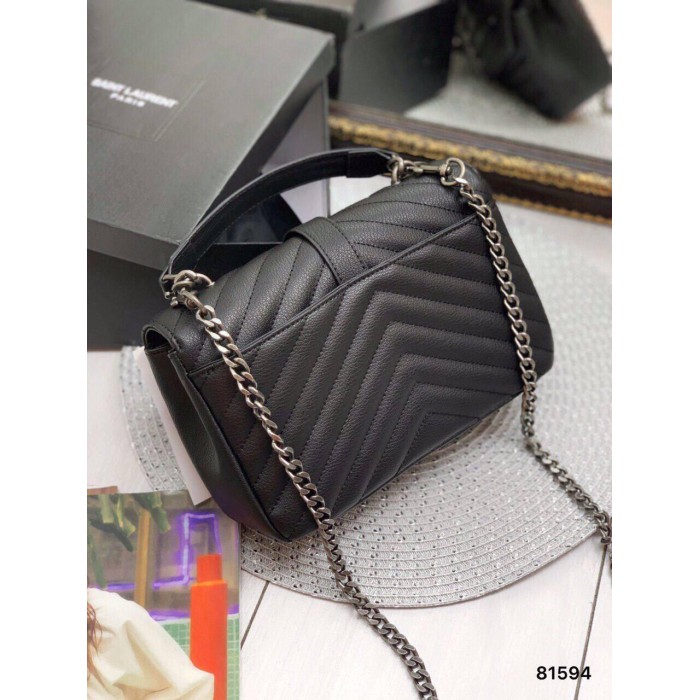 Сумка жіноча Лоран медіум з натуральної шкіри Чорна (фурнітура - срібло,матова,золото)