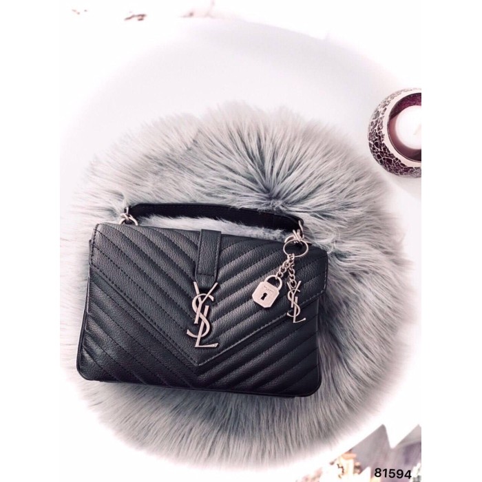 Сумка жіноча Лоран медіум з натуральної шкіри Чорна (фурнітура - срібло,матова,золото)