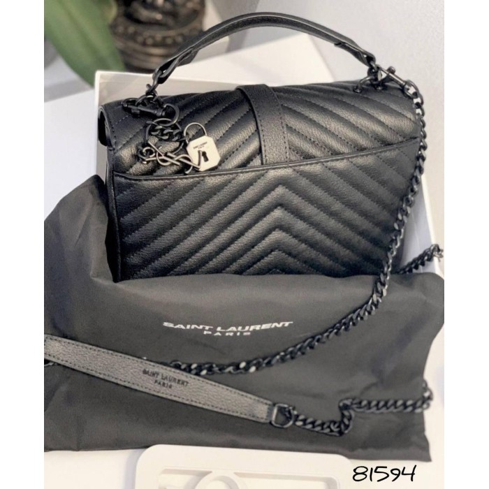 Сумка жіноча Лоран медіум з натуральної шкіри Чорна (фурнітура - срібло,матова,золото)