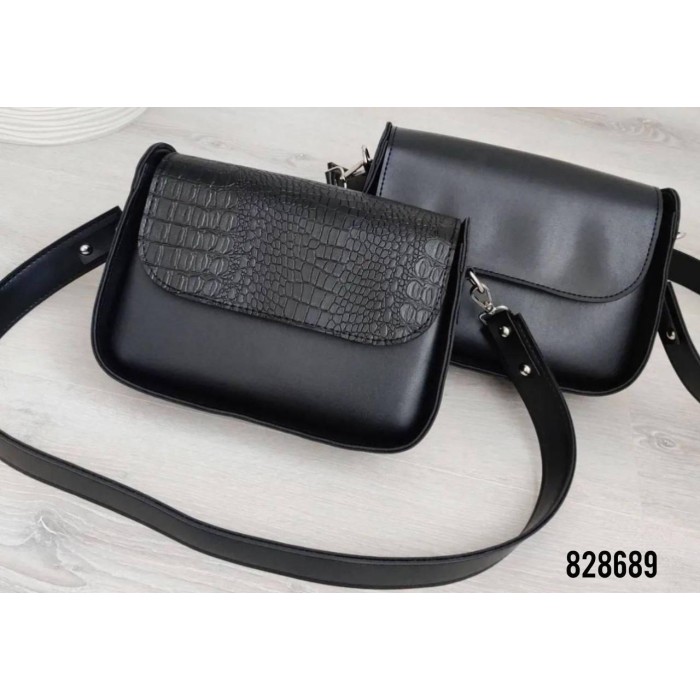 Сумка жіноча з екошкіри люкс колір: Чорний, Беж, Білий, Чорний рептилія Чорний рептилія