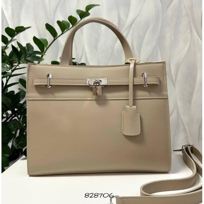 Сумка жіноча 2 відділення екошкіра Чорна,Чорна рептилія,Беж