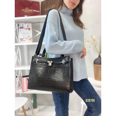 Сумка жіноча 2 відділення екошкіра Чорна,Чорна рептилія,Беж Чорний рептилія