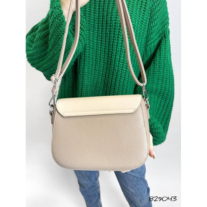 Сумка жіноча декор Пряжка  екошкіра люкс Колір: Беж; Молочний; Капучино