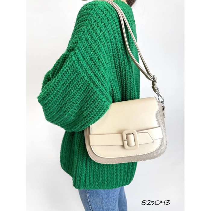 Сумка жіноча декор Пряжка  екошкіра люкс Колір: Беж; Молочний; Капучино