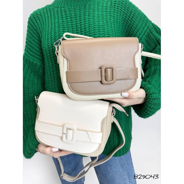 Сумка жіноча декор Пряжка  екошкіра люкс Колір: Беж; Молочний; Капучино Молочний