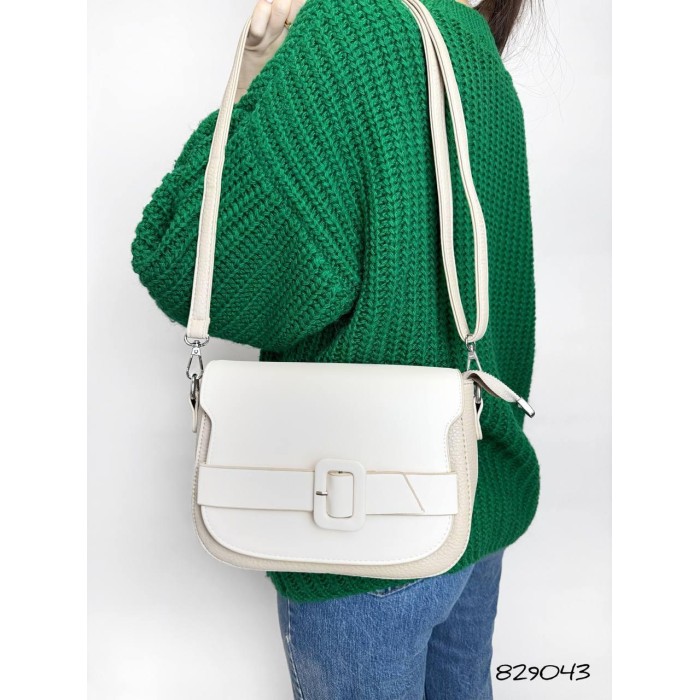 Сумка жіноча декор Пряжка  екошкіра люкс Колір: Беж; Молочний; Капучино Молочний