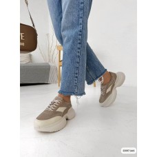 Кросівки жіночі з натуральної шкіри/замша колір: капучино 37р