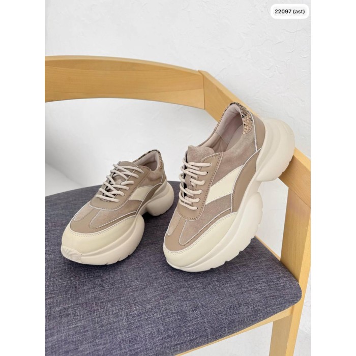 Кросівки жіночі з натуральної шкіри/замша колір: капучино 37р