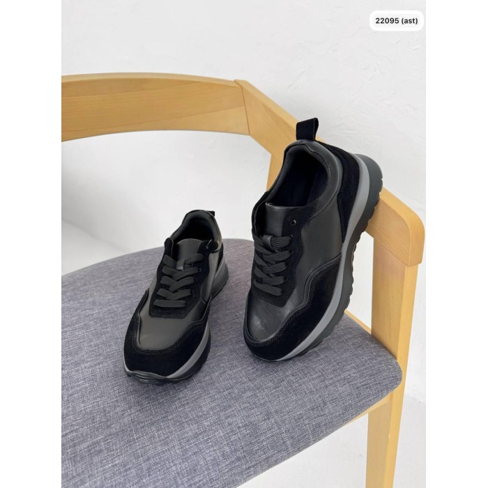 Кросівки жіночі з натуральної шкіри/замша колір: чорний 37,39р